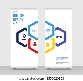 Azul, rojo, amarillo, escarabajo infografía Formas Moderna Exposición Publicidad Tendencia Negocios Roll Up Anuncio Stand Poster Folleto de diseño plano concepto creativo de Plantilla. infografía colorida roll Up EPS