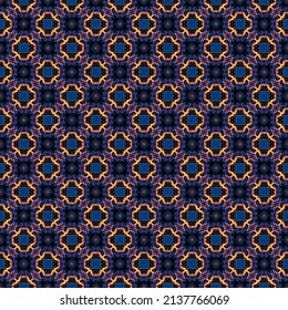 Blue, red and yellow color seamless pattern texture and template. Multicolored. Colorful ornamental graphic design. Colored mosaic ornaments. Vector illustration. EPS10.