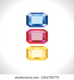 blue red yellow diamond isolated vector illustration