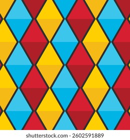 Blue, red and yellow diamond. diamond pattern. diamond pattern background. diamond background. Seamless pattern. for backdrop, decoration, Gift wrapping