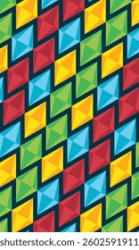 Blue, red and yellow diamond. diamond pattern. diamond pattern background. diamond background. Seamless pattern. for backdrop, decoration, Gift wrapping