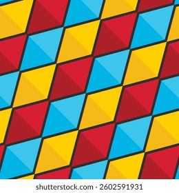 Blue, red and yellow diamond. diamond pattern. diamond pattern background. diamond background. Seamless pattern. for backdrop, decoration, Gift wrapping