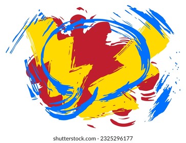 Burbuja del discurso de grafiti azul, rojo y amarillo. Resumen de la decoración de fondo de arte callejero moderno con un estilo de pintura urbano.