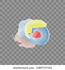blue red yellow watercolor splash.