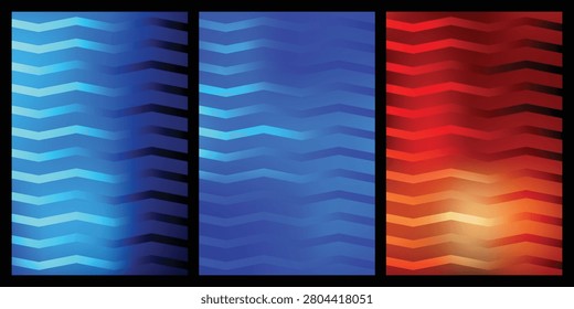 Blue and Red Zigzag Gradient Backgrounds abstract