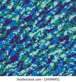 Blue Reef Zebra Stripe Seamless Background Pattern