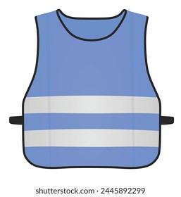 Blue reflective vest. vector illustration