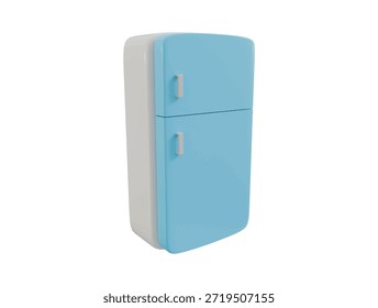 Icono de refrigerador azul Ilustración de renderizado 3D