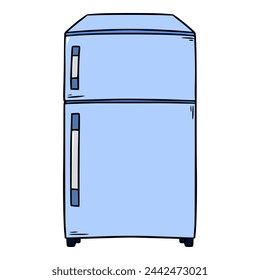 blue refrigerator illustration isolated vector	