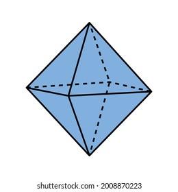 blue regular octahedron shapes in maths