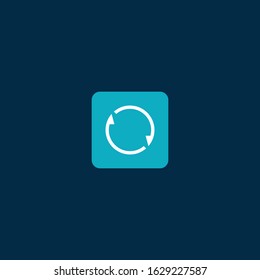 blue reload icon with a simple display vector