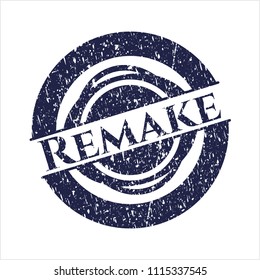 Blue Remake distressed rubber grunge seal