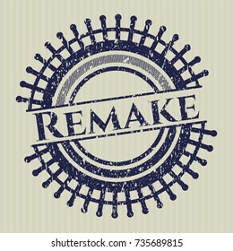 Blue Remake grunge seal