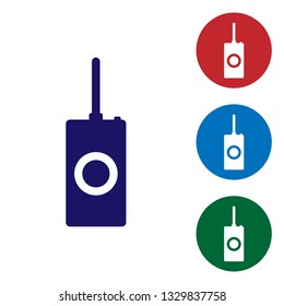 Blue Remote control icon isolated on white background. Set color icon in circle buttons. Vector Illustration