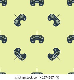 Blue Remote control icon isolated seamless pattern on yellow background.  Vector Illustration