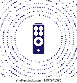 Blue Remote control icon isolated on white background. Abstract circle random dots. Vector Illustration