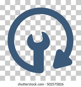 Blue Repeat Service toolbar icon. Vector pictogram style is a flat symbol on chess transparent background.