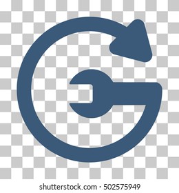 Blue Repeat Service toolbar icon. Vector pictogram style is a flat symbol on chess transparent background.