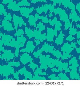 Blue Repeated Artistic Vector Shapes. Green Seamless Circle Graphic Illustration. Vibrant  Seamless Pattern. Camouflage Forest GoldBlue Repeated Summer Vector Artwork.