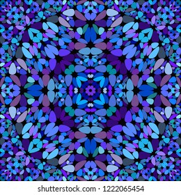 Blue repeating flower kaleidoscope pattern wallpaper - geometrical abstract vector background graphic