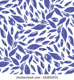 Blue Repeating Leaf Vector Pattern