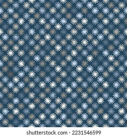 fondo repetitivo azul con copos de nieve dibujados a mano. patrón sin costuras vectorial. vacaciones de invierno. plantilla de diseño de navidad para tarjeta de saludo, banner, volante, invitación. textura moderna y elegante
