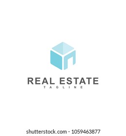 blue residential logo design