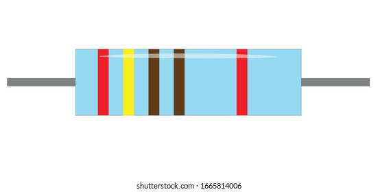 blue resistor on white background