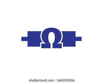 blue resistor symbol on white background