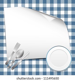 Blue restaurant background with place for text