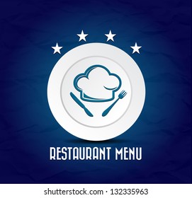 Blue Restaurant Menu eps10