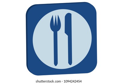 Blue restaurant sign.