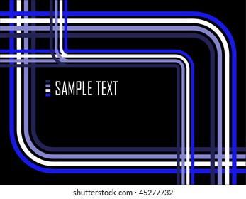 Blue retro Background illustration with a blue and white line design on a darker background