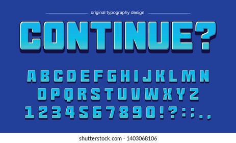 Blue Retro Bold Typography Design Font