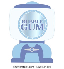 Blue retro bubble gum machine isolated on a white background