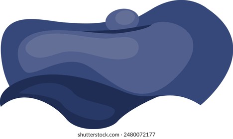Blue retro cap vector illustration. Cartoon hat isolated on white background.