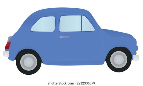 Blue retro car. vector illustration