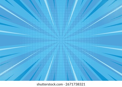 blue retro comic background with halftone style