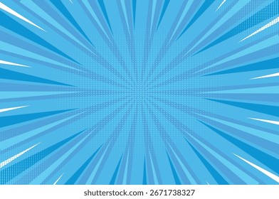 Fondo de cómic retro azul con estilo de semitono