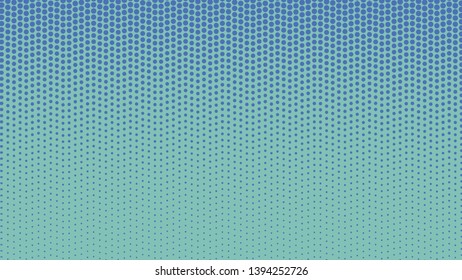 Blue retro comic pop art background with haftone dots design. Vector clear template for banner or comic book design, etc