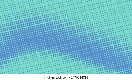 Blue retro comic pop art background with halftone dots design, vector illustration template