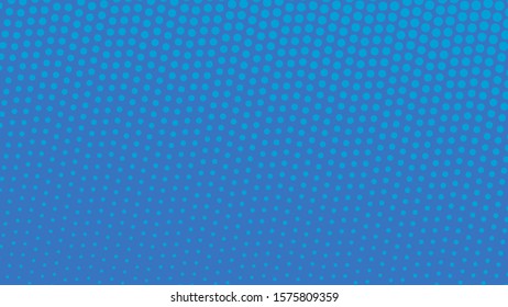 Blue retro comic pop art background with haftone dots design. Vector clear template for banner or comic book design, etc  
