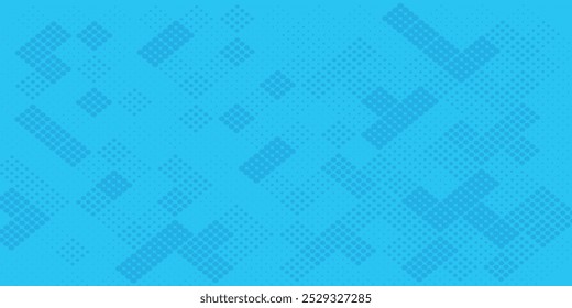 Blue retro comic pop art background with halftone dots design, vector illustration template