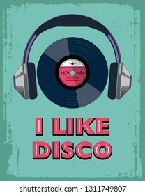 blue retro disco poster