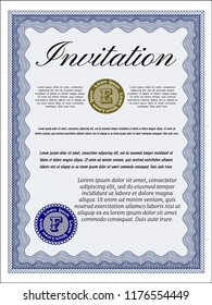 Blue Retro invitation. Customizable, Easy to edit and change colors. With quality background. Sophisticated design. 