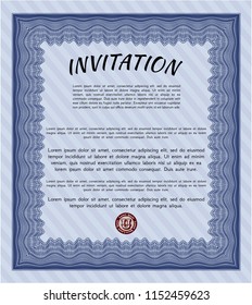 Blue Retro invitation. With quality background. Vector illustration. Artistry design. 