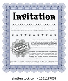 Blue Retro invitation. With quality background. Detailed. Perfect design. 