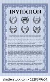 Blue Retro invitation template. With quality background. Vector illustration. Modern design. 