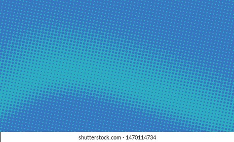 Blue retro pop art background with halftone dots
