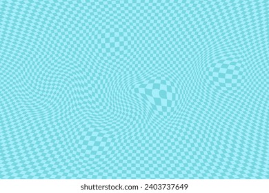 Blue retro psychedelic checkerboard pattern.